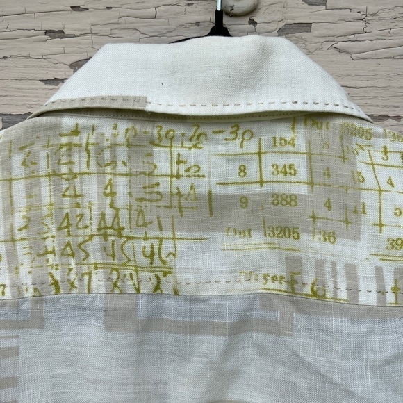 Tommy Bahama Island Estate Linen Beachy Vacation Geometric Buttondown Shirt L - Picture 11 of 12